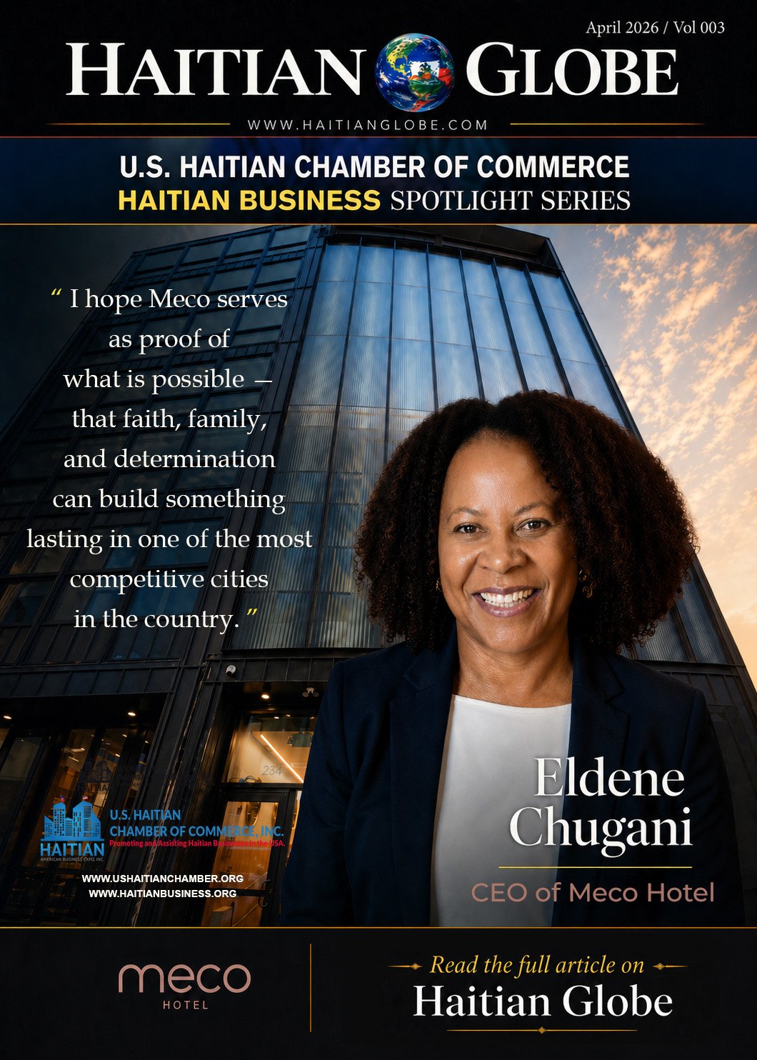 Haitian Globe Exclusive: Meco Hotel and Eldene Chugani Redefining Hospitality in Boston